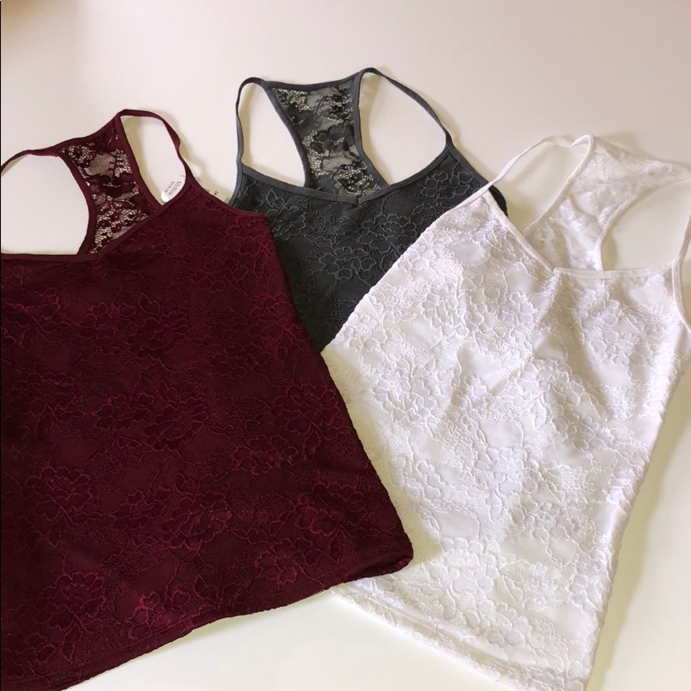 3 Abercrombie kids tank tops sz L